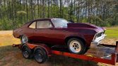 Burgundy 1968 Chevrolet Nova SS drag car automatic For Sale