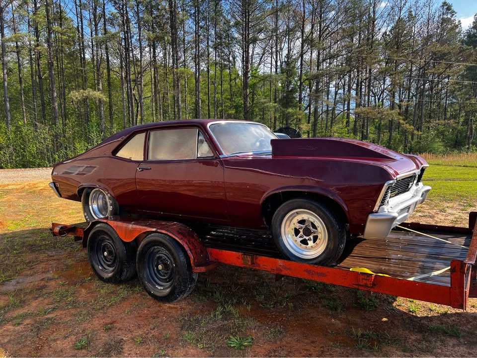 Burgundy 1968 Chevrolet Nova SS drag car automatic For Sale