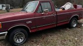Red 1990 Ford F-150 regular cab long bed automatic For Sale